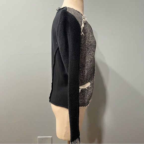 Barney’s New York Heather Grey & Black Tweed Knit Sweater Coatigan Blazer Jacket - Picture 3 of 7